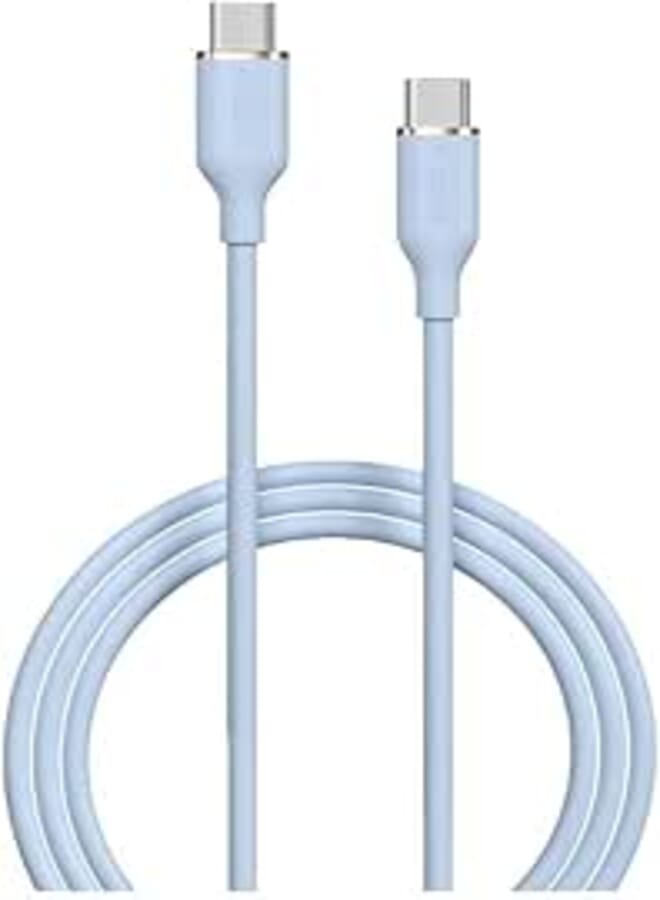 DEVIA Jelly Silicon Cable USB-C to USB-C 60W 1.2M - Blue